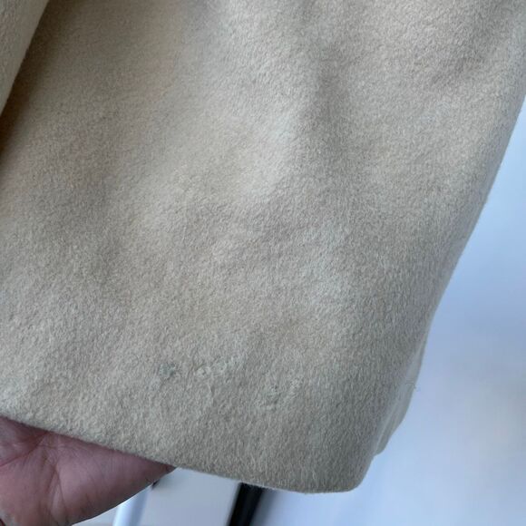 VTG 50s Lorendale 100% Cashmere Ivory Wrap Coat Portrait Collar S/M - Picture 7 of 16